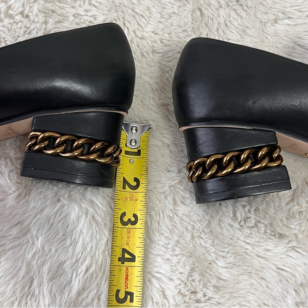 Kurt Geiger Raquel Black Leather Block Heel Loafers - Picture 10 of 12